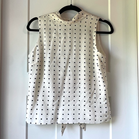Vintage 90’s Silk Polka Dot Top Size 6P - Picture 2 of 9